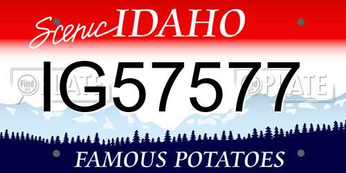 IG57577 Idaho License Plate