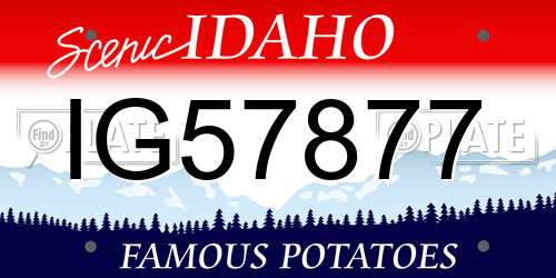 IG57877 Idaho License Plate