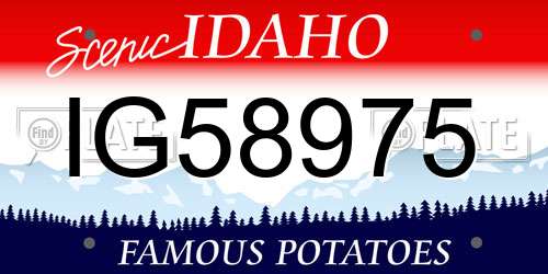 IG58975 Idaho License Plate