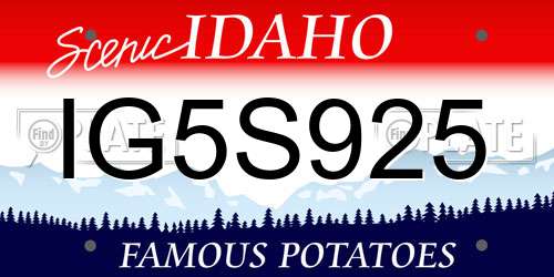 IG5S925 Idaho License Plate