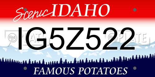 IG5Z522 Idaho License Plate