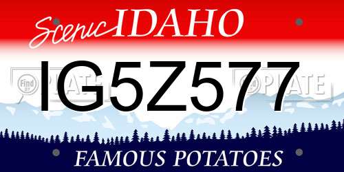 IG5Z577 Idaho License Plate