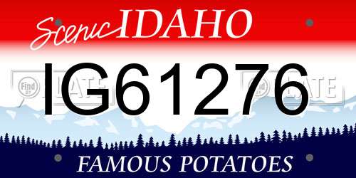 IG61276 Idaho License Plate