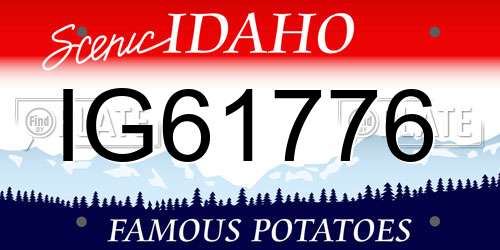 IG61776 Idaho License Plate