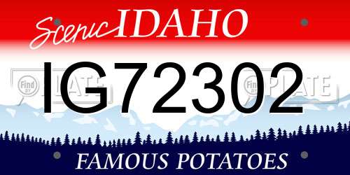 IG72302 Idaho License Plate