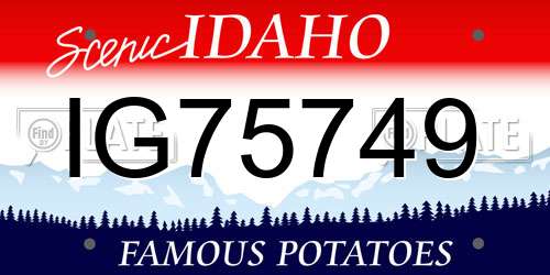IG75749 Idaho License Plate