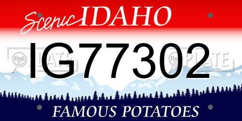 IG77302 Idaho License Plate