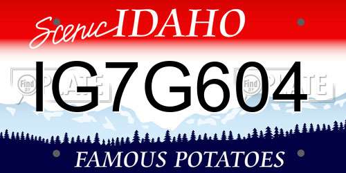 IG7G604 Idaho License Plate