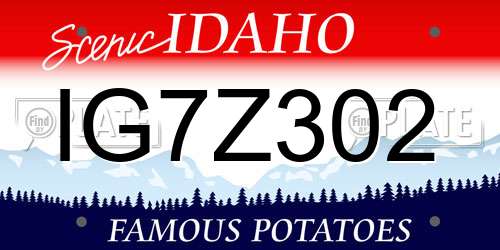 IG7Z302 Idaho License Plate