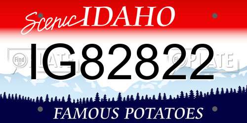 IG82822 Idaho License Plate