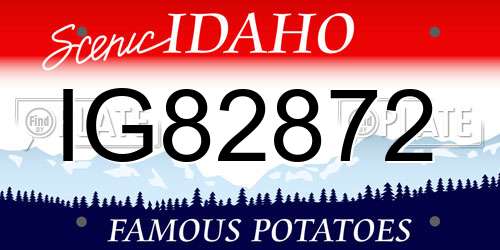 IG82872 Idaho License Plate