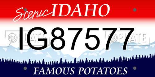 IG87577 Idaho License Plate