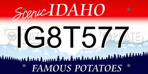 IG8T577 Idaho License Plate