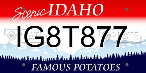IG8T877 Idaho License Plate