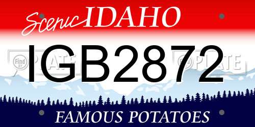 IGB2872 Idaho License Plate