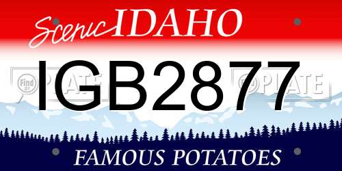 IGB2877 Idaho License Plate