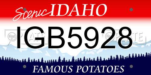 IGB5928 Idaho License Plate