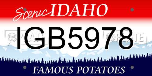 IGB5978 Idaho License Plate
