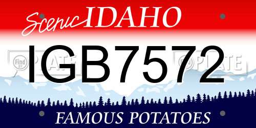 IGB7572 Idaho License Plate