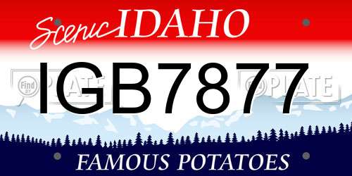 IGB7877 Idaho License Plate