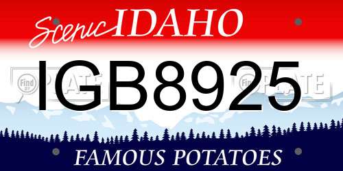 IGB8925 Idaho License Plate