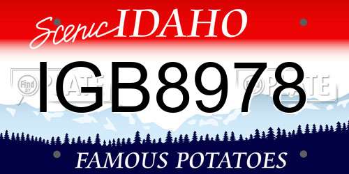 IGB8978 Idaho License Plate