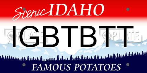 IGBTBTT Idaho License Plate