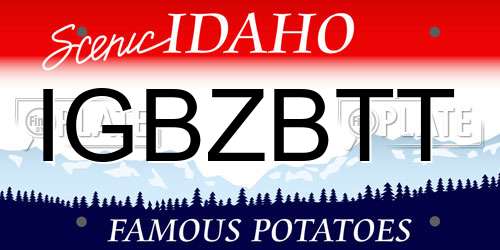 IGBZBTT Idaho License Plate