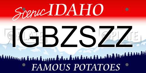 IGBZSZZ Idaho License Plate