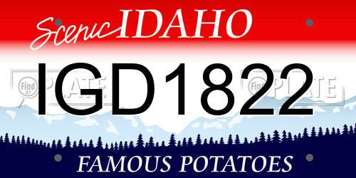 IGD1822 Idaho License Plate