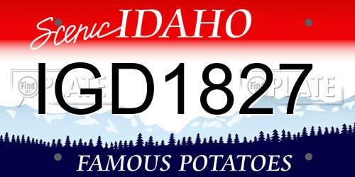 IGD1827 Idaho License Plate