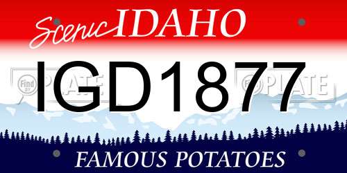 IGD1877 Idaho License Plate