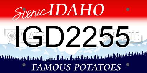 IGD2255 Idaho License Plate