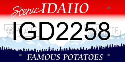 IGD2258 Idaho License Plate