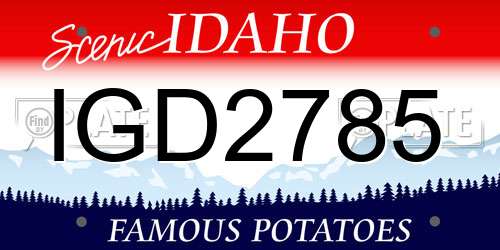 IGD2785 Idaho License Plate