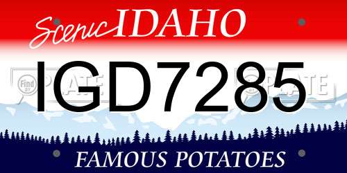 IGD7285 Idaho License Plate