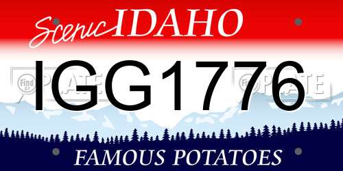 IGG1776 Idaho License Plate