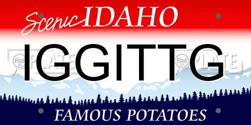 IGGITTG Idaho License Plate