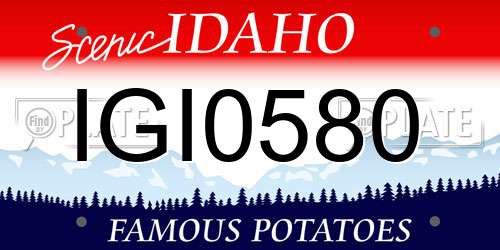 IGI0580 Idaho License Plate