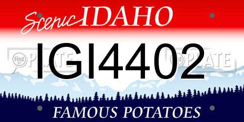 IGI4402 Idaho License Plate