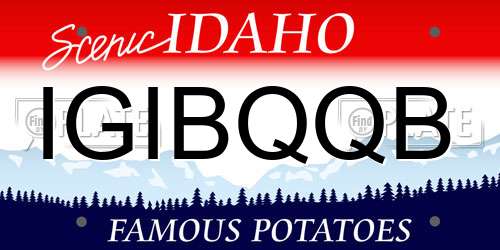 IGIBQQB Idaho License Plate