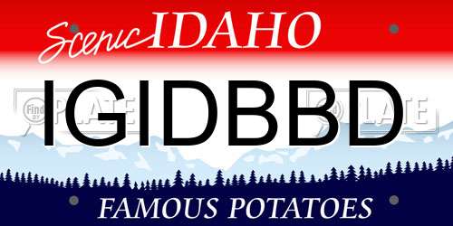IGIDBBD Idaho License Plate