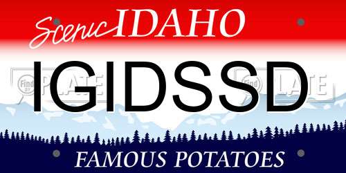 IGIDSSD Idaho License Plate