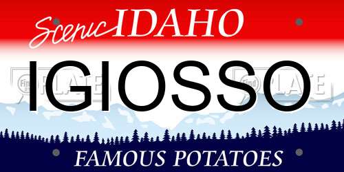 IGIOSSO Idaho License Plate