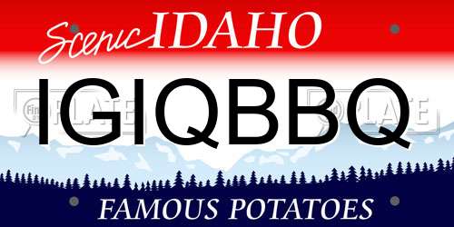 IGIQBBQ Idaho License Plate