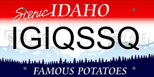 IGIQSSQ Idaho License Plate