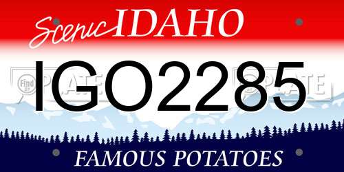 IGO2285 Idaho License Plate