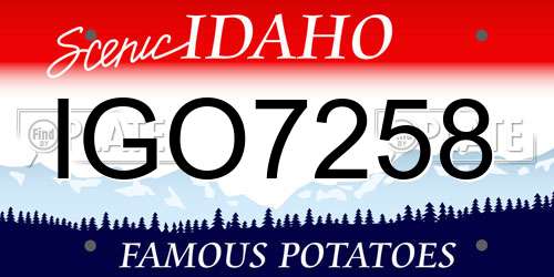 IGO7258 Idaho License Plate