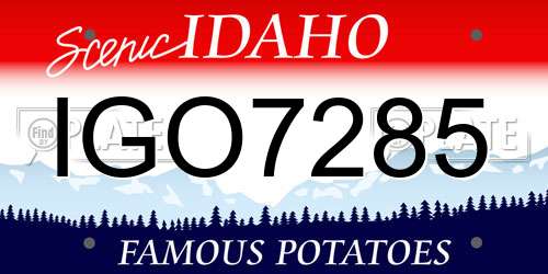 IGO7285 Idaho License Plate