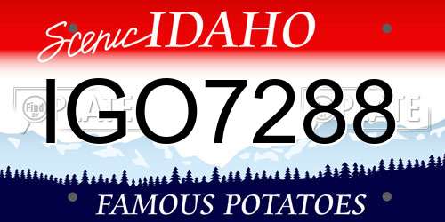 IGO7288 Idaho License Plate